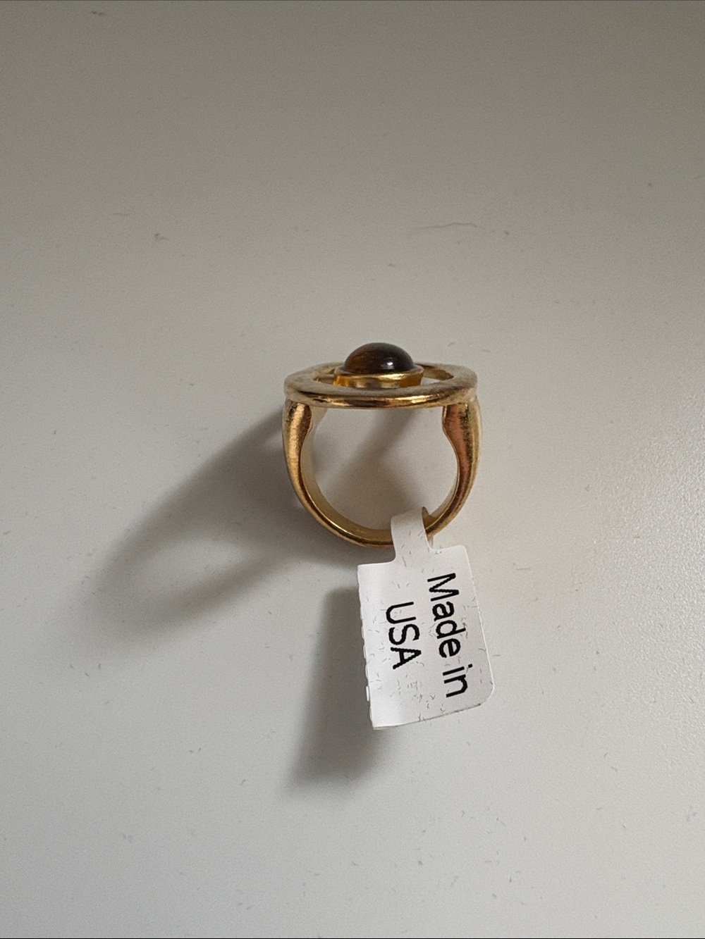 NWT [Ben-Anum] Sculpture Garden 24K Gold-Plated Oval Statement Ring Women’s Sz 7 - Picture 4 of 10